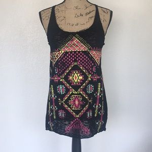 Xhilaration M black tribal tank top